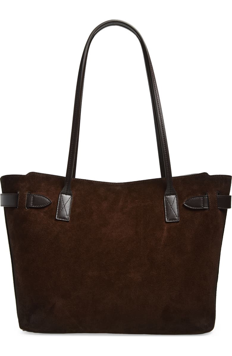 Balenciaga Medium Waxed Suede Tote, Alternate, color, 2308 Light Espresso