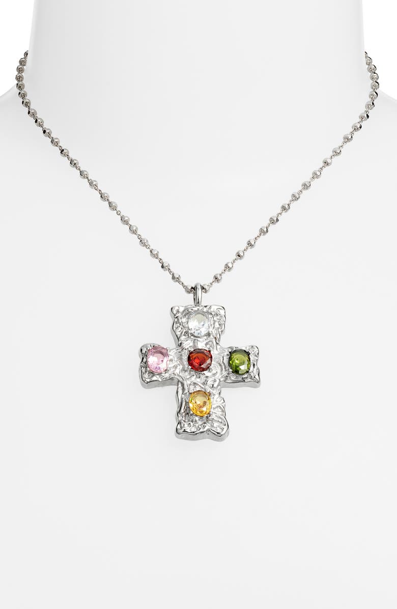 VIDAKUSH Belvedere Cross Pendant Necklace, Alternate, color, Silver