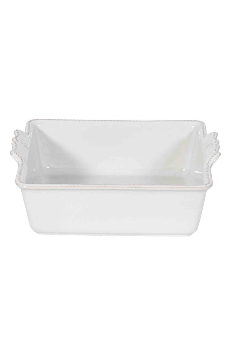 Juliska Berry & Thread Square Ceramic Baking Dish, Main, color, Whitewash
