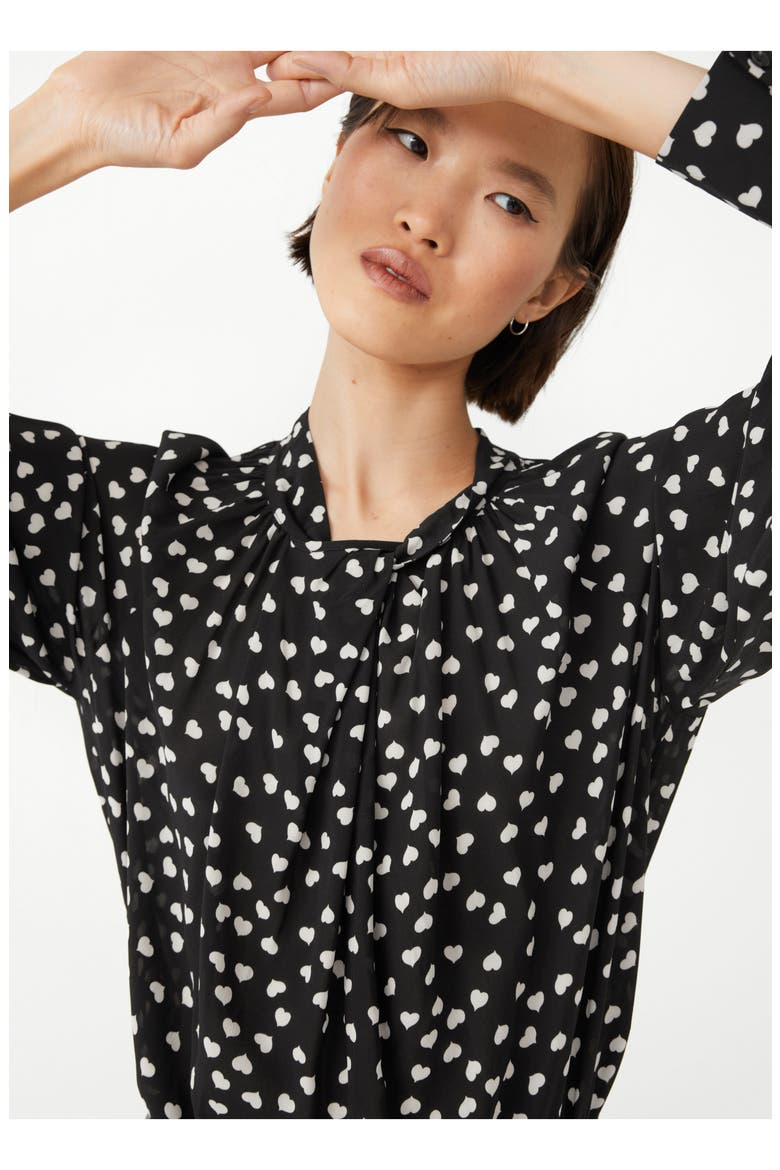 Print Blouse, Alternate, color, BLACK TINY HEART AOP