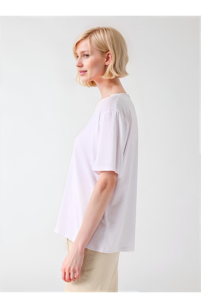 Majestic Filatures Organic Cotton Silk Touch Short Sleeve Crewneck, Alternate, color, Blanc