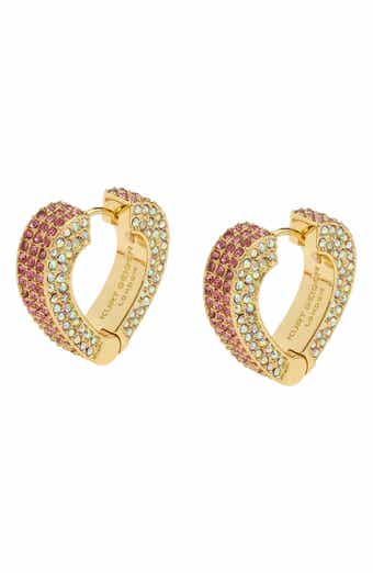 Kurt Geiger London Pavé Heart Huggie Earrings