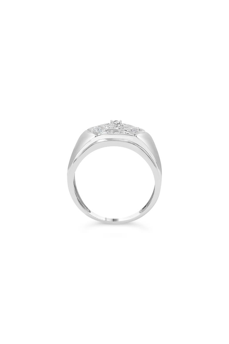 Men's Silver 1/2 Cttw Multi-Diamond Hexagon Frame Ring, Alternate, color, Silver