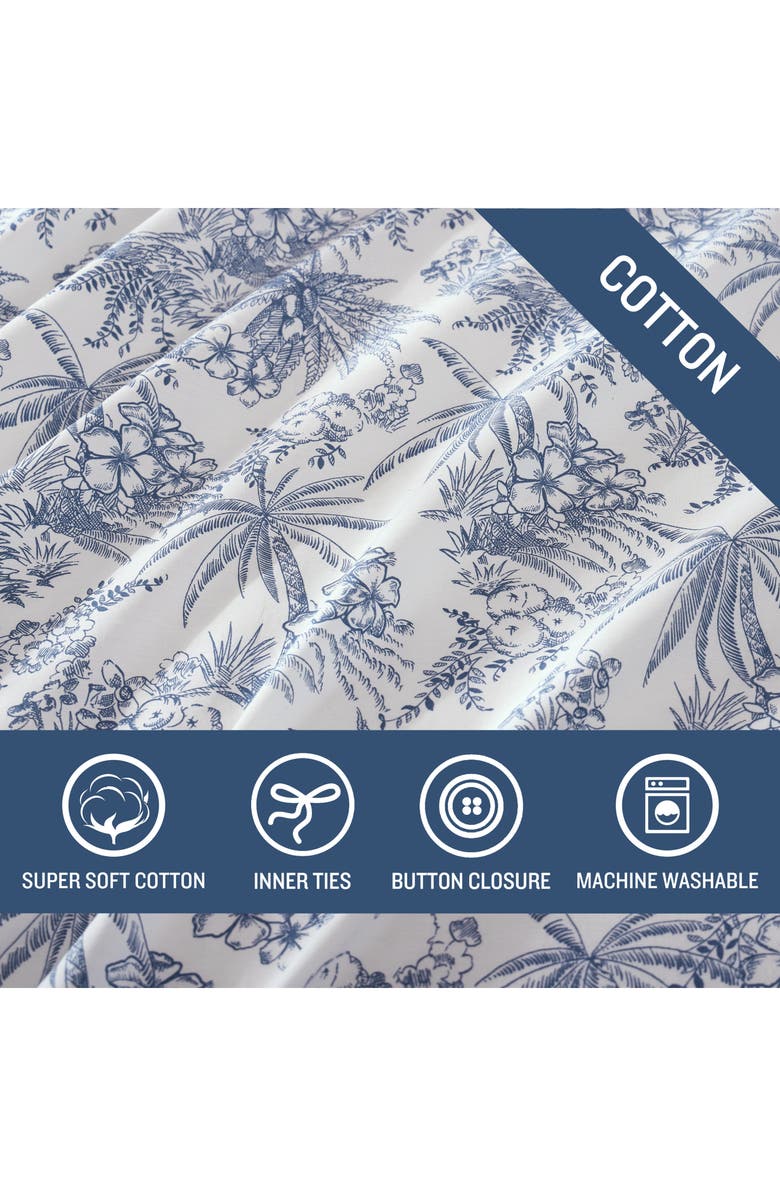 Tommy Bahama Pen & Ink Tropical Duvet Set, Alternate, color, Indigo