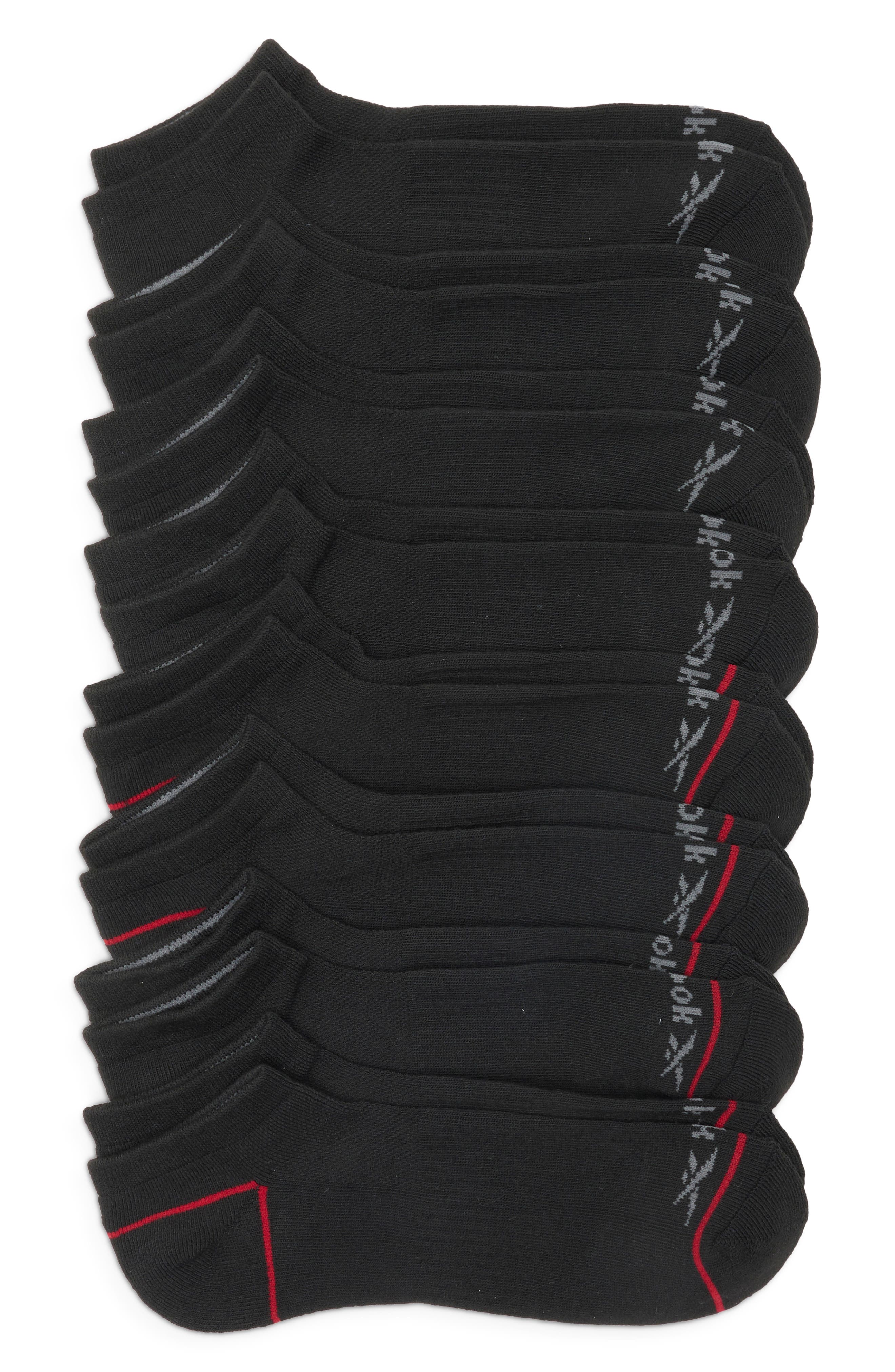 Reebok 8-pack Terry Low Cut Ankle Socks In Black
