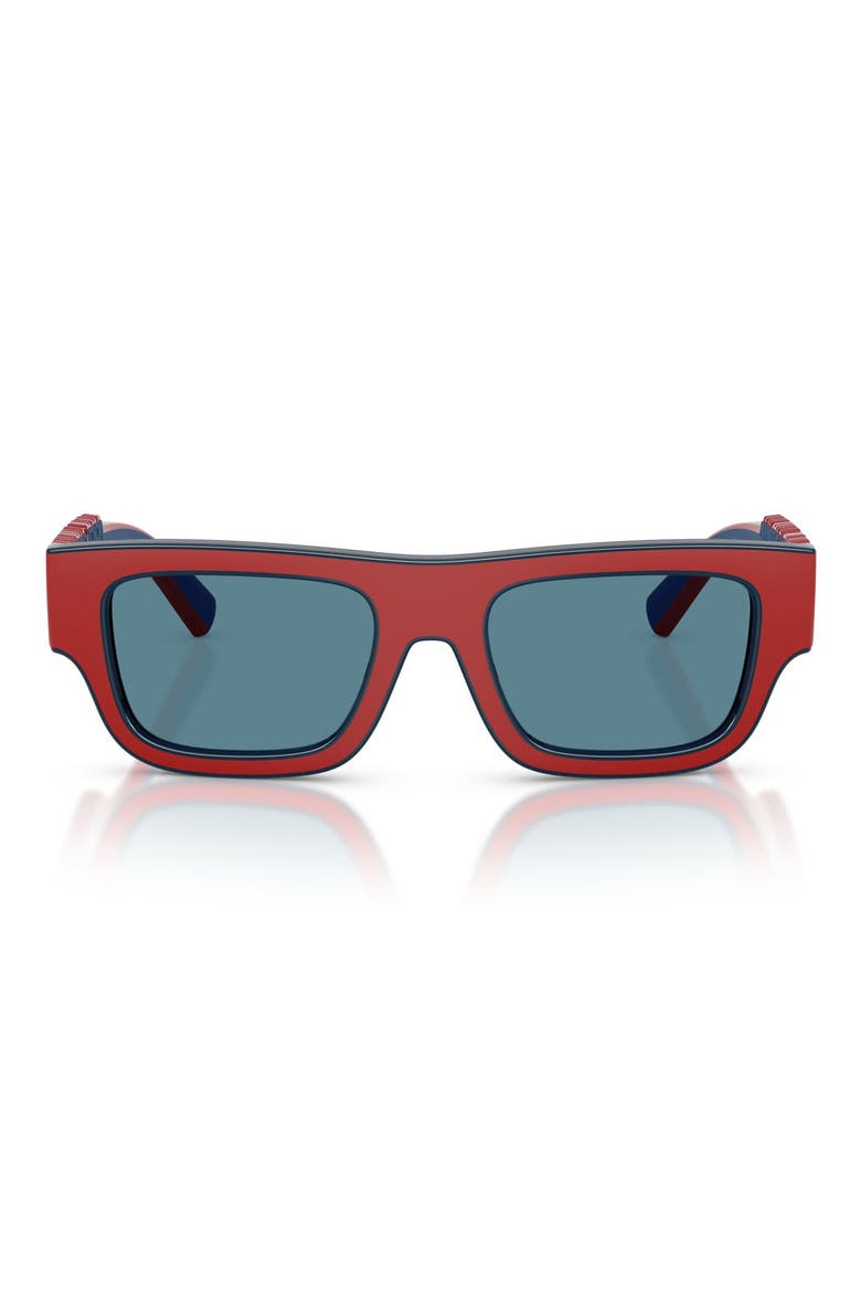 Kids' 47mm Small Rectangular Sunglasses, Main, color, RED/ BLUE / GREY