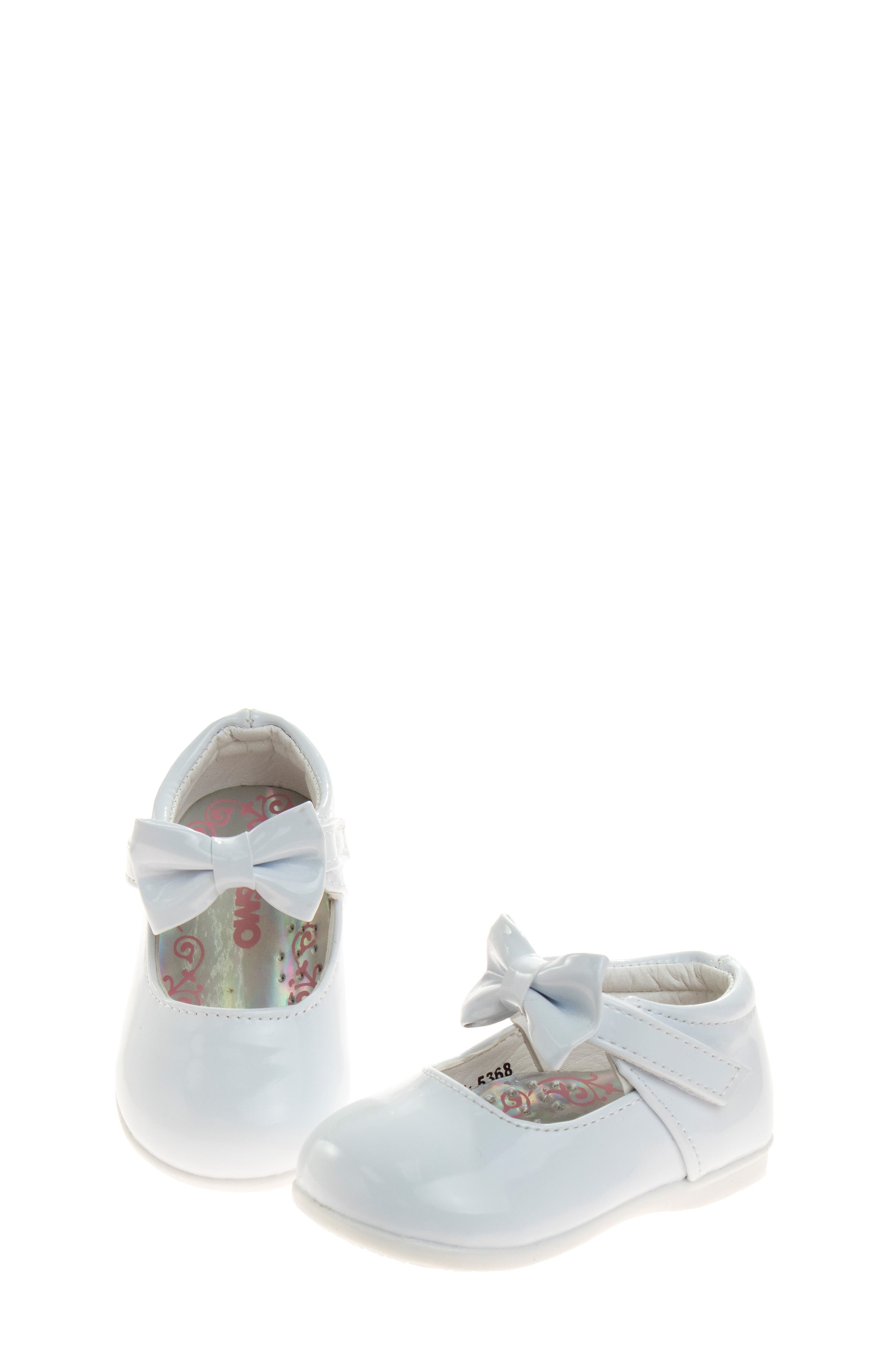 JOSMO Kids' Ankle Bow Flat, Alternate, color, White Patent