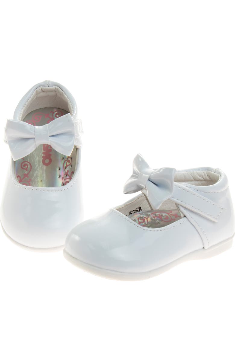 JOSMO Kids' Ankle Bow Flat, Alternate, color, White Patent