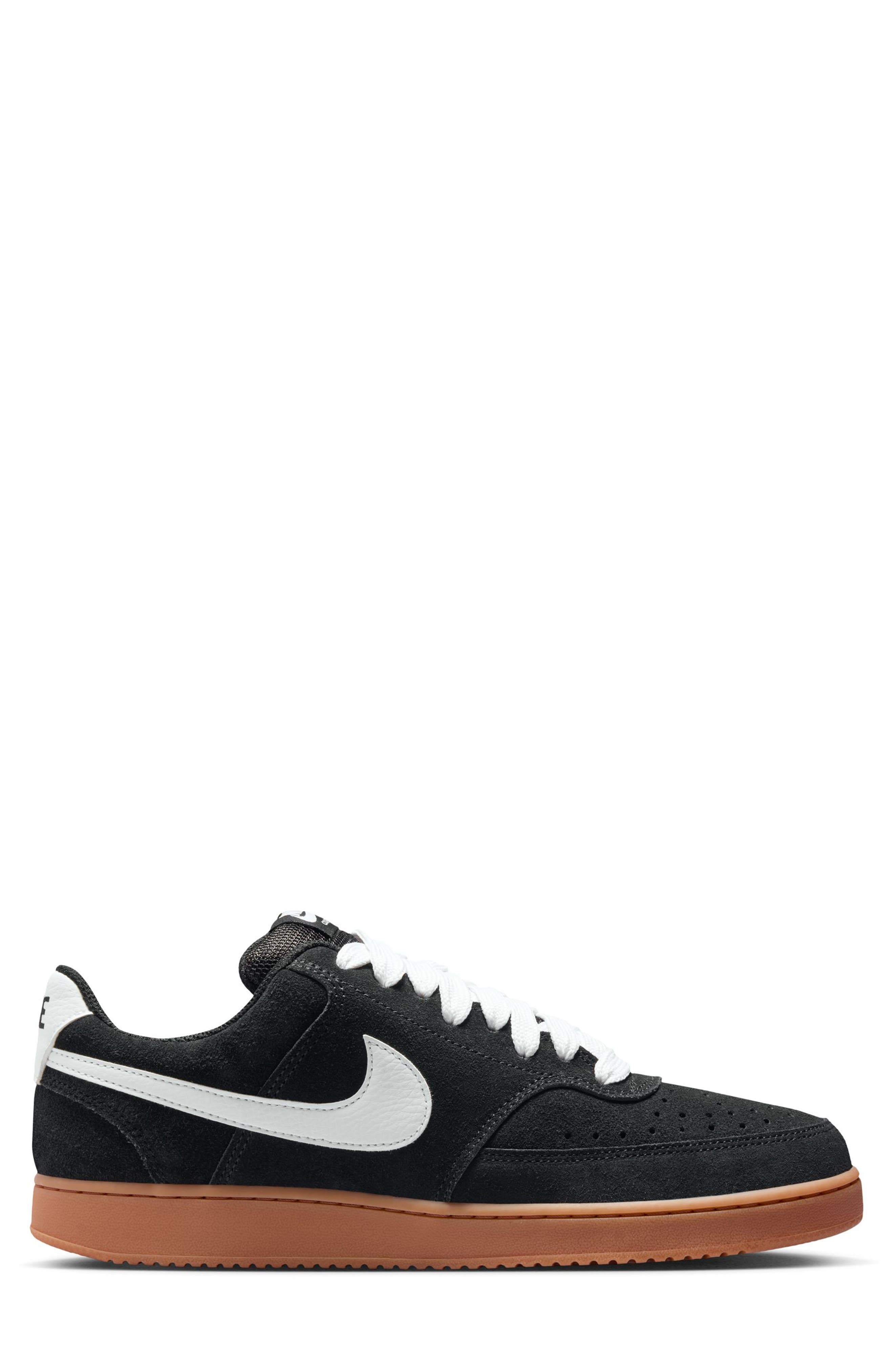 Nike Court Vision Low Sneaker, Alternate, color, Black/ Gum Med Brown