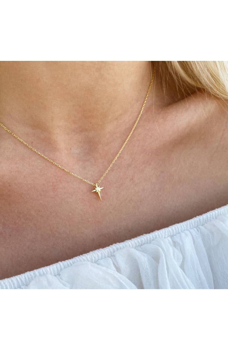 Spero London Single Star Necklace Sterling Silver, Alternate, color, Gold