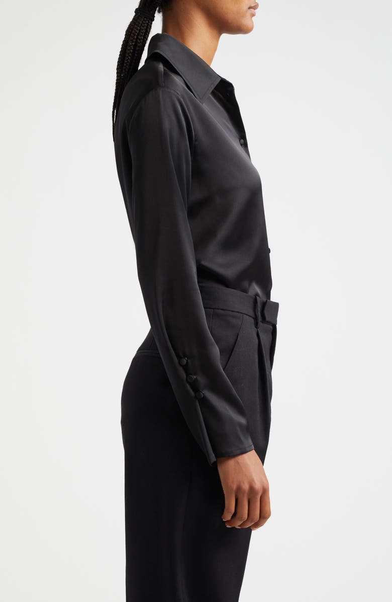 Emporio Armani Back Button Satin Shirt, Alternate, color, 