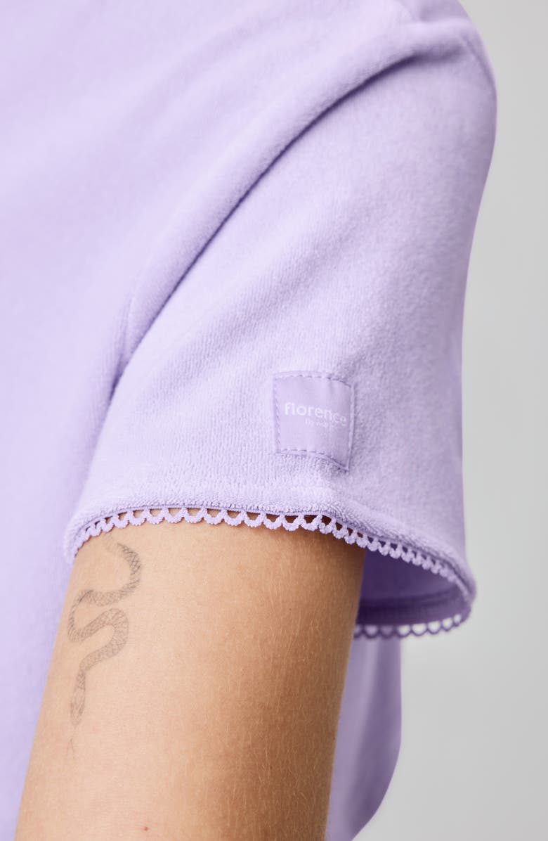 Florence by Mills Terry Cloth Crop Snap-Up Shirt, Alternate, color, Millie Lavender