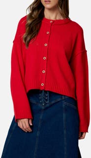 Blu Pepper Exposed Seam Relaxed Fit Cardigan