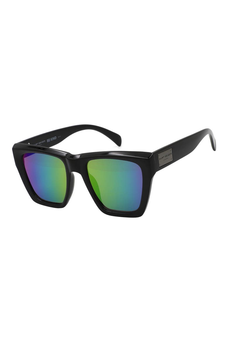 53mm Gradient Square Sunglasses, Alternate, color, SOLID BLACK