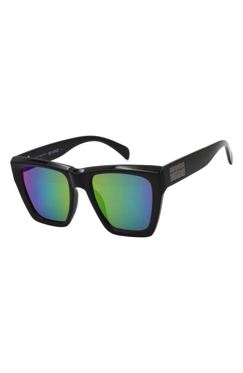 Kurt Geiger London 53mm Gradient Square Sunglasses, Alternate, color, Solid Black