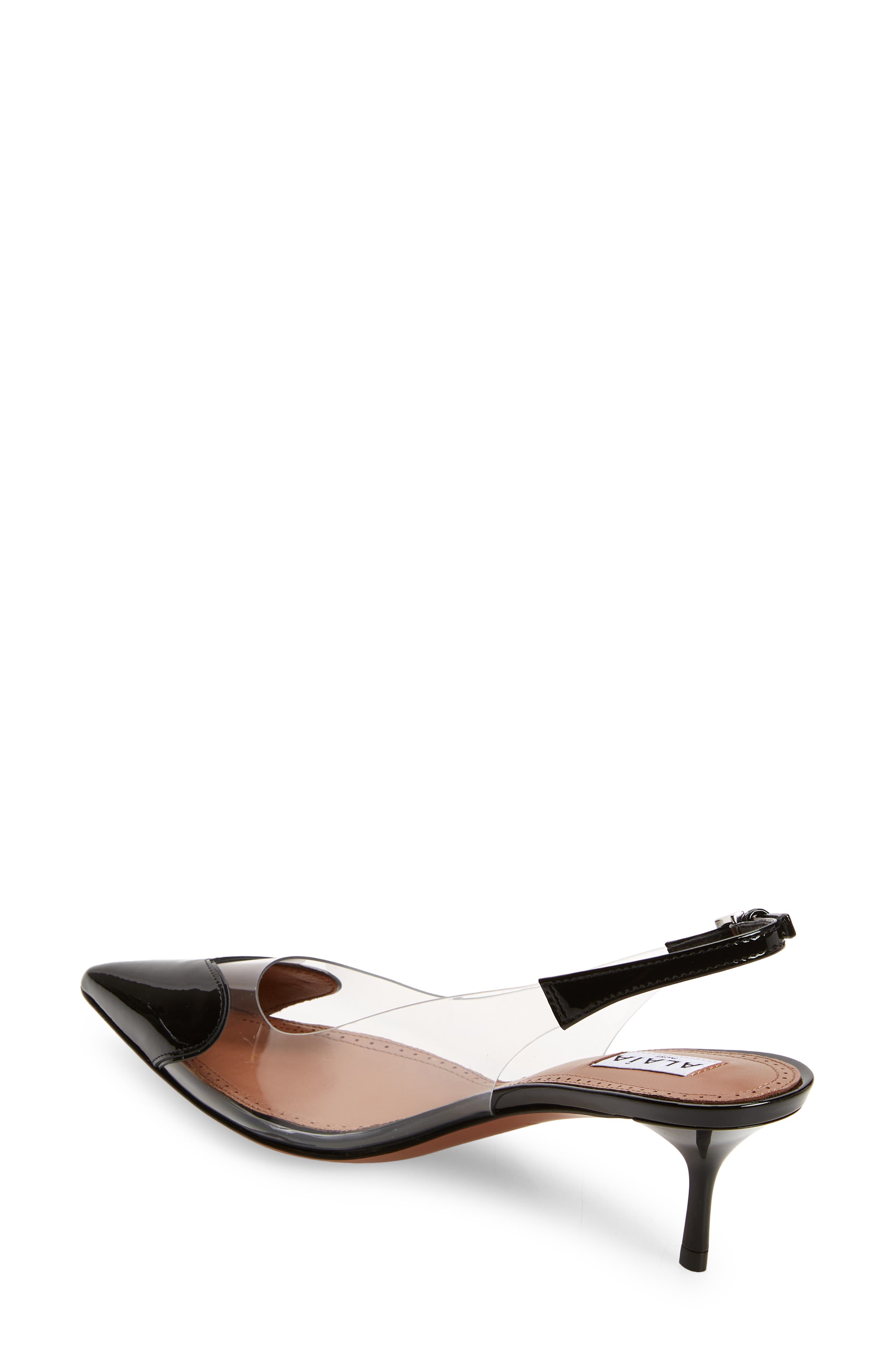 Alaïa Love Heart Kitten Heel Slingback Pump, Alternate, color, 