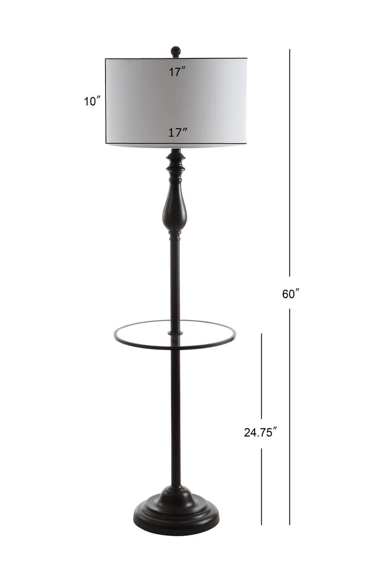 JONATHAN Y Laine 60" Metal/Glass LED Side Table and Floor Lamp, Oil Rubbed Bronze, Alternate, color, Oil Rubbed Bronze