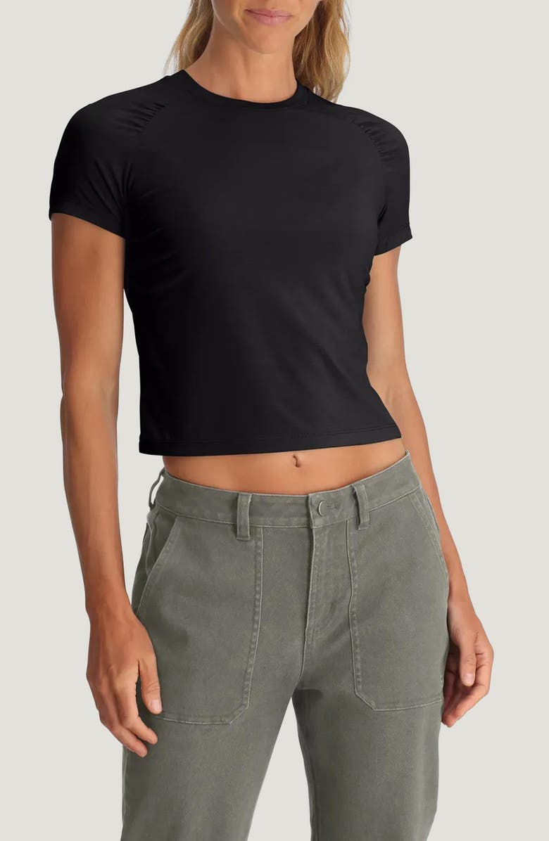 Free Fly Elevate Lightweight Crop T-Shirt, Main, color, Black