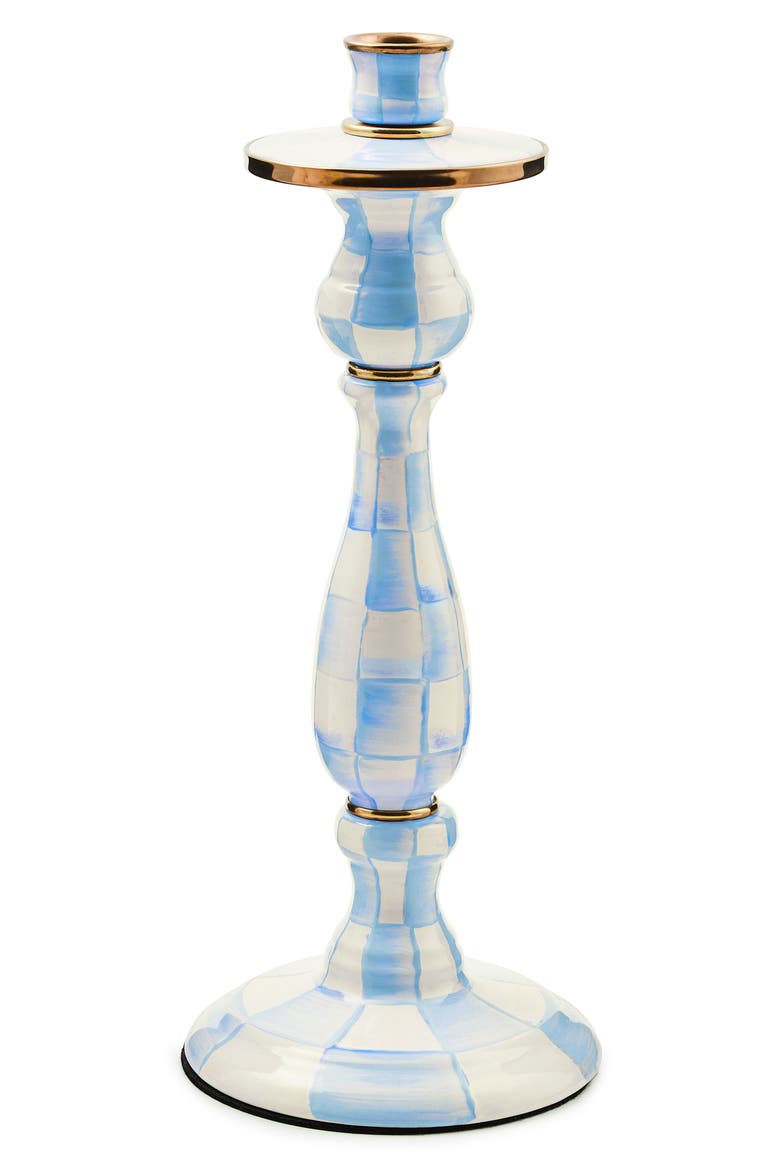 Sky Check Large Candlestick, Main, color, SKY CHECK