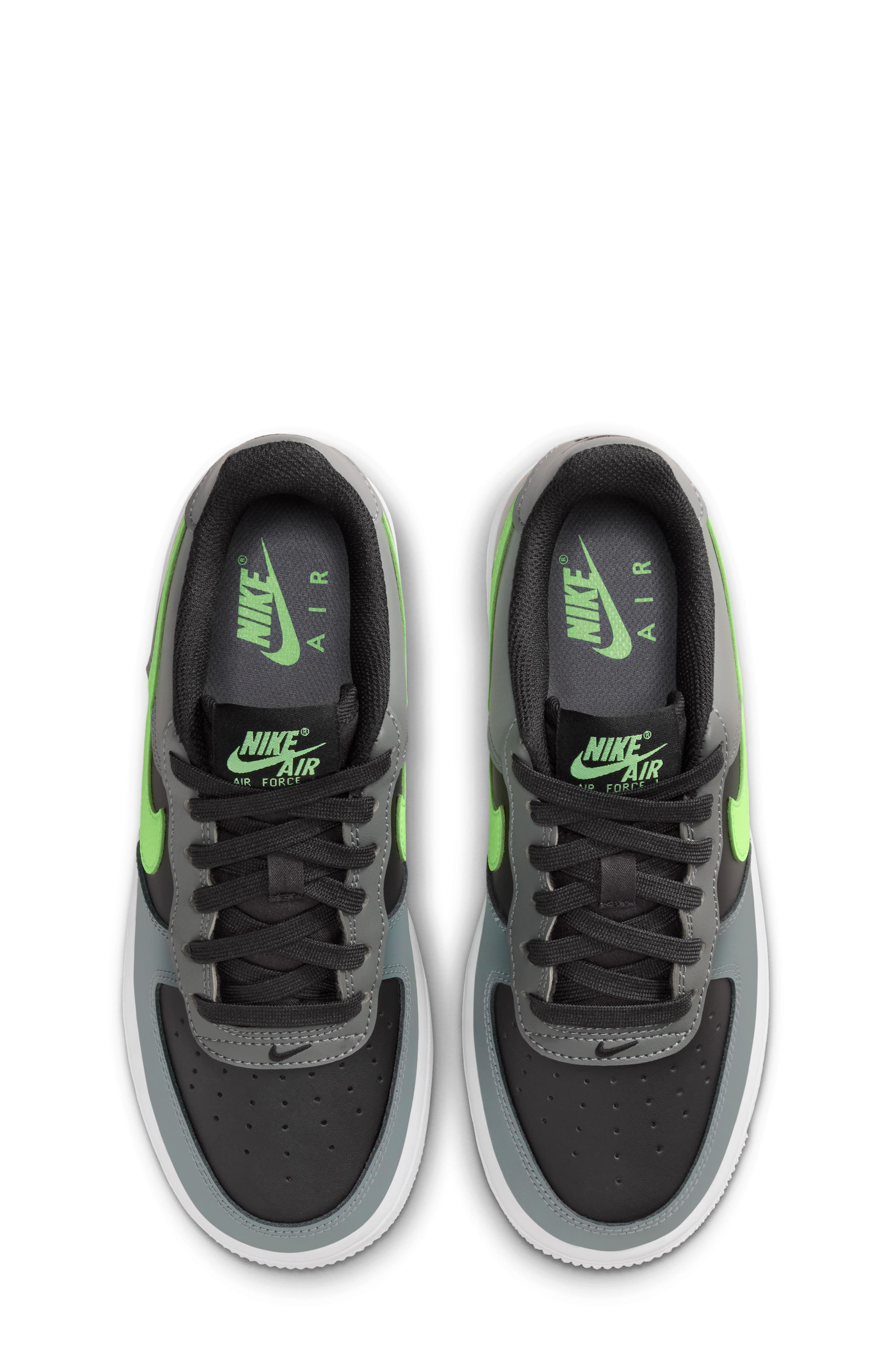 Nike Kids' Air Force 1 Sneaker, Alternate, color, Black/ Smoke Grey