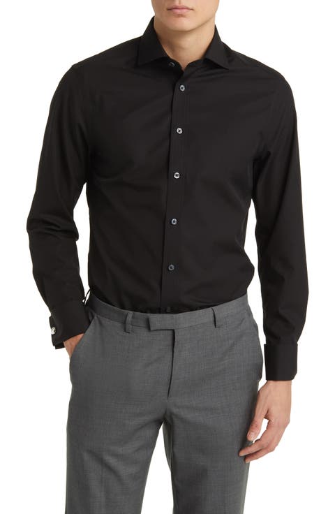 Non-Iron Poplin Cutaway Slim Fit Shirt Double Cuff