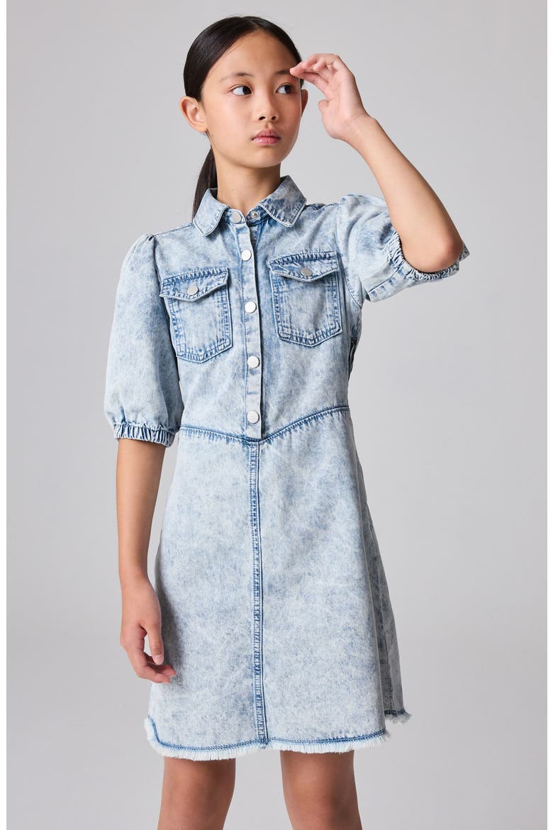 Kids' Denim Dress, Alternate, color, BLUE