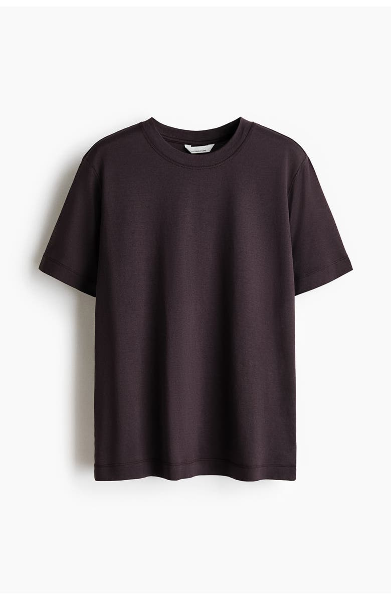 H&M Silk-blend T-shirt, Alternate, color, Dark Brown