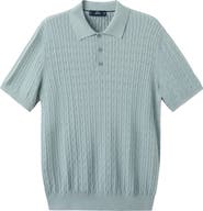 MANGO Cable Stitch Polo Sweater
