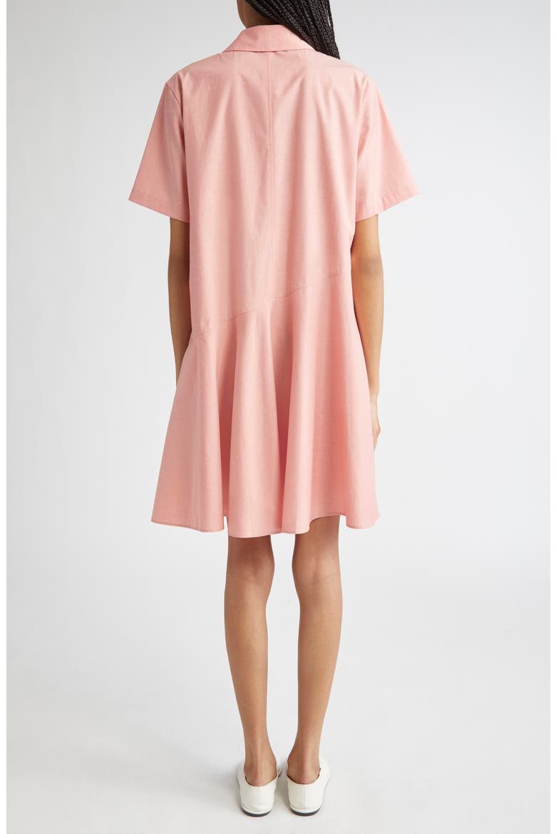 Flounce Hem Slub Cotton Shirtdress, Alternate, color, PASTEL PINK MELANGE