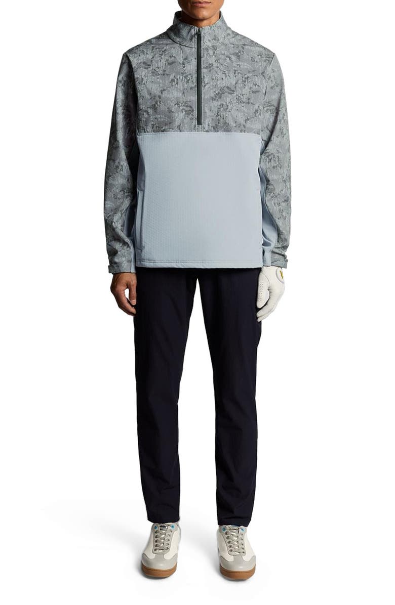 Lyle & Scott Golf Printed Half Zip Windjammer Jacket, Alternate, color, True Iron/ Jet Black