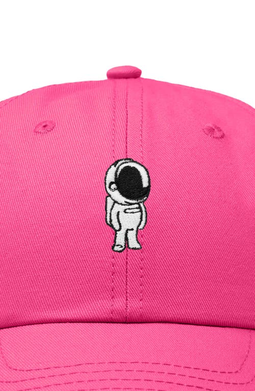 Dalix Astronaut Embroidered Space Hat In Hot Pink