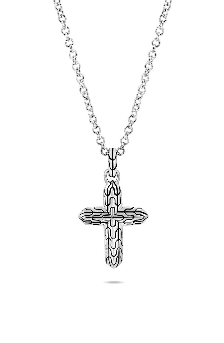 John Hardy Classic Chain Cross Pendant Necklace, Main, color, 