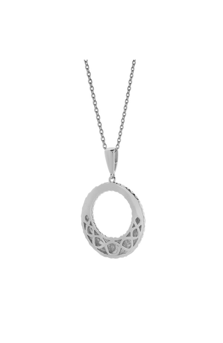 LuvMyJewelry Miravel Sterling Silver 0.01 Ct Diamond Textured Circle Pendant Necklace, Alternate, color, 925 Sterling Silver