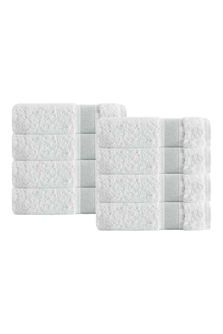 Unique 8-Piece Turkish Cotton Hand Towels, Main, color, GREEN