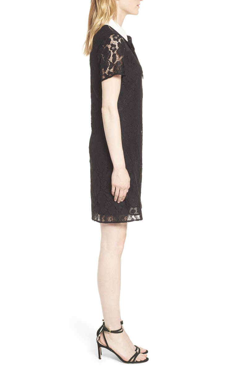 CeCe Collared Cotton Blend Lace Dress, Alternate, color, 