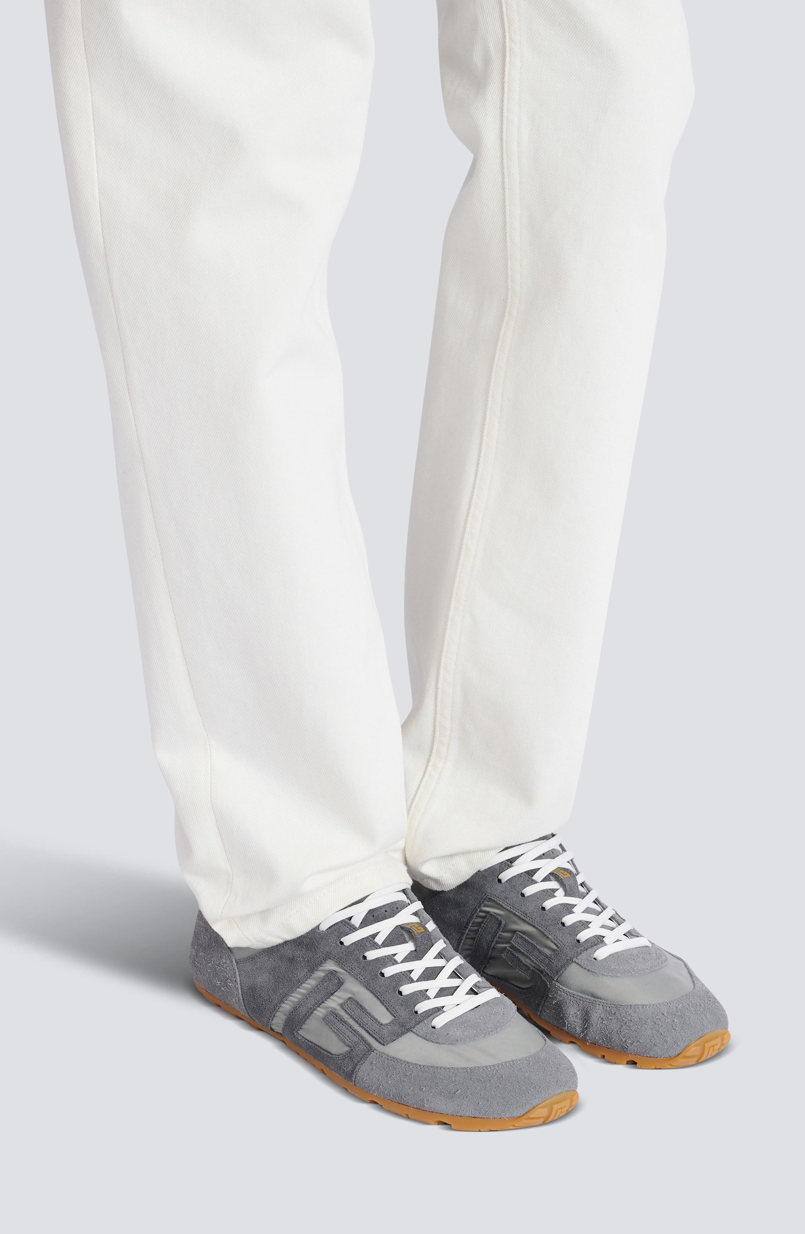 Balmain Racer 45 Low Top Sneaker, Alternate, color, Light Grey