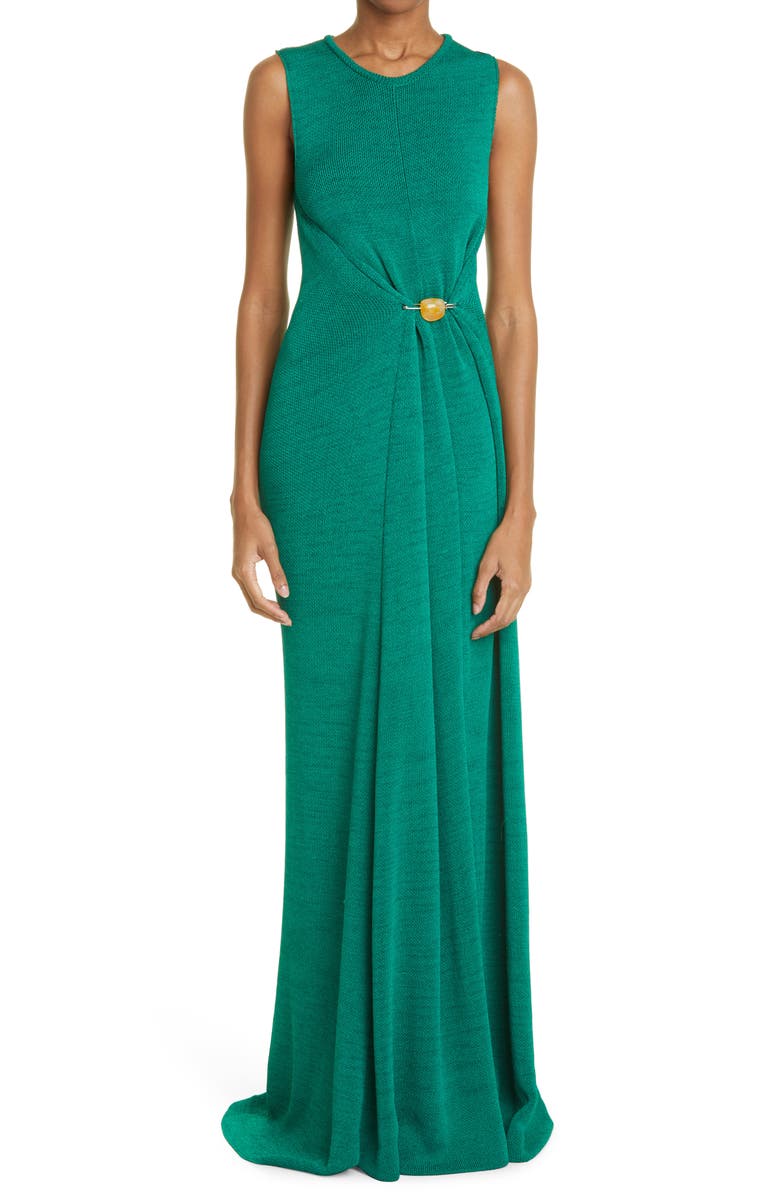 Proenza Schouler Twist Back Crepe Knit Gown, Main, color,
