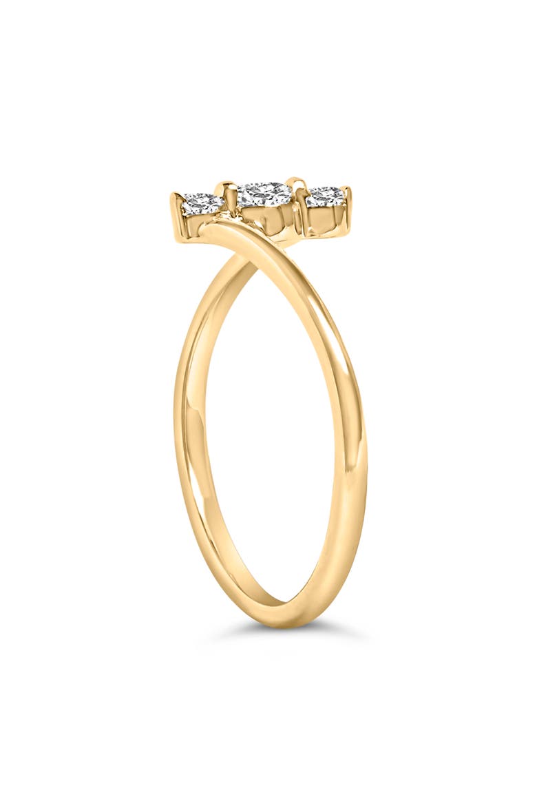10K Gold 1/4 Cttw Lab Grown Diamond Vertical Three Stone Ring, Alternate, color, Yellow