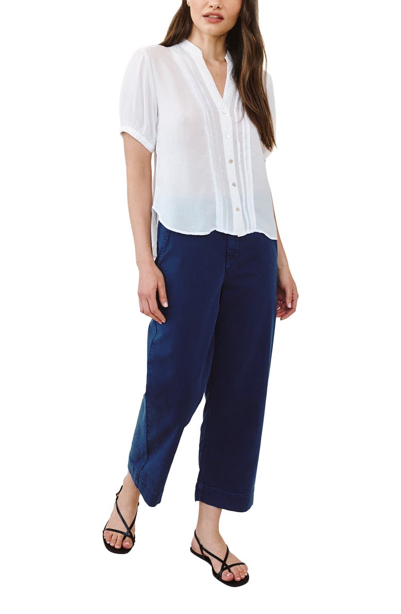 Bella Dahl Short Sleeve Pintuck Shirt, Alternate, color, White