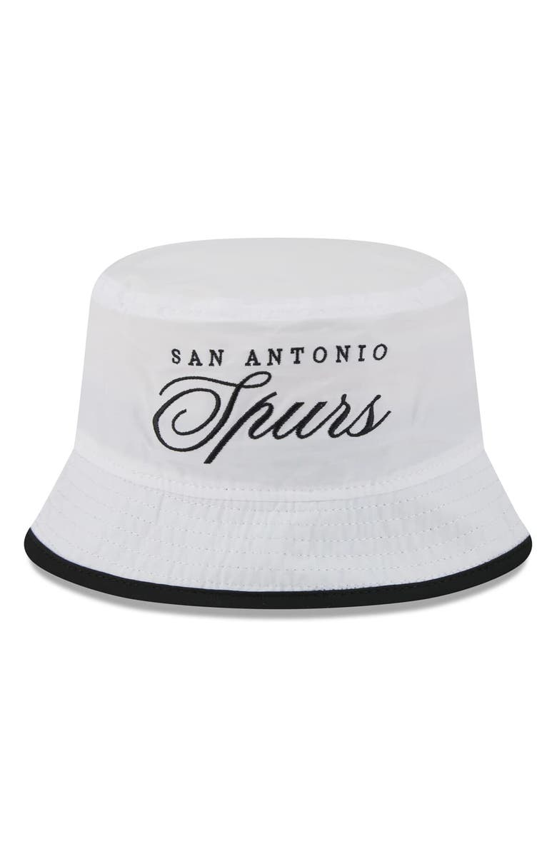 New Era Men's New Era White/Black San Antonio Spurs 2025 NBA Draft Nylon Bucket Hat, Alternate, color, White