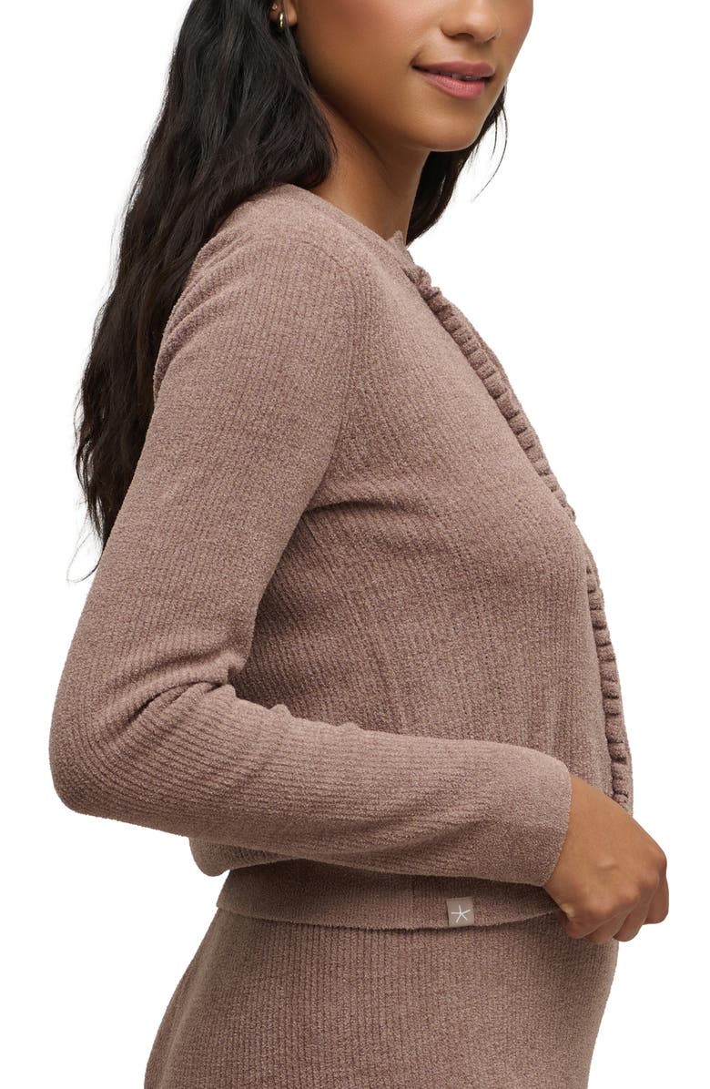 Barefoot Dreams<sup>®</sup> CozyChic<sup>®</sup> Ultra Lite<sup>®</sup> Ruffle Rib Cardigan, Alternate, color, Sable