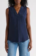 matty m. V-Neck Sleeveless Pleat Front Top