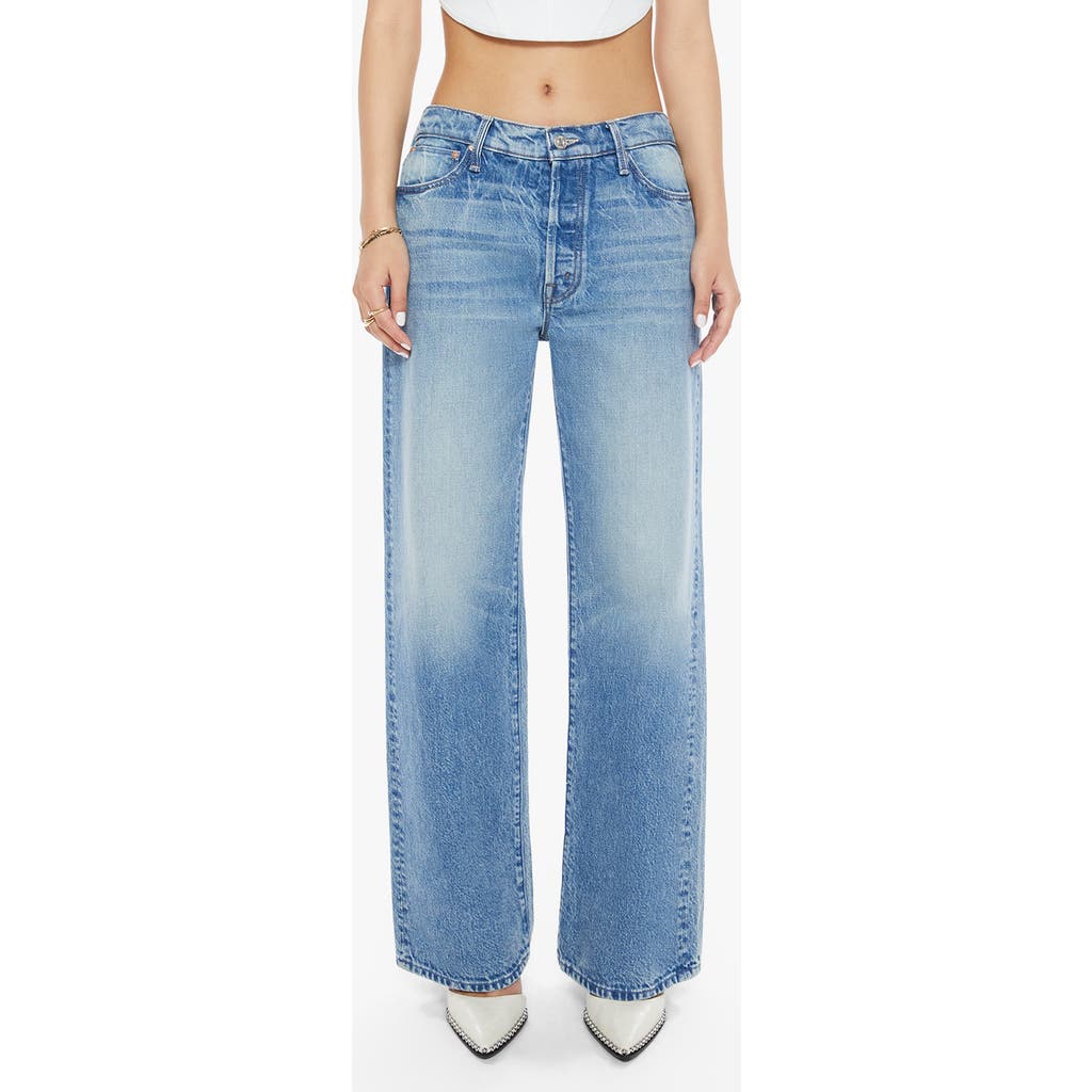 Mother Womens Look Ma No Hands The Rambler Zip Ankle Straight-leg Denim Jeans In Wipeout
