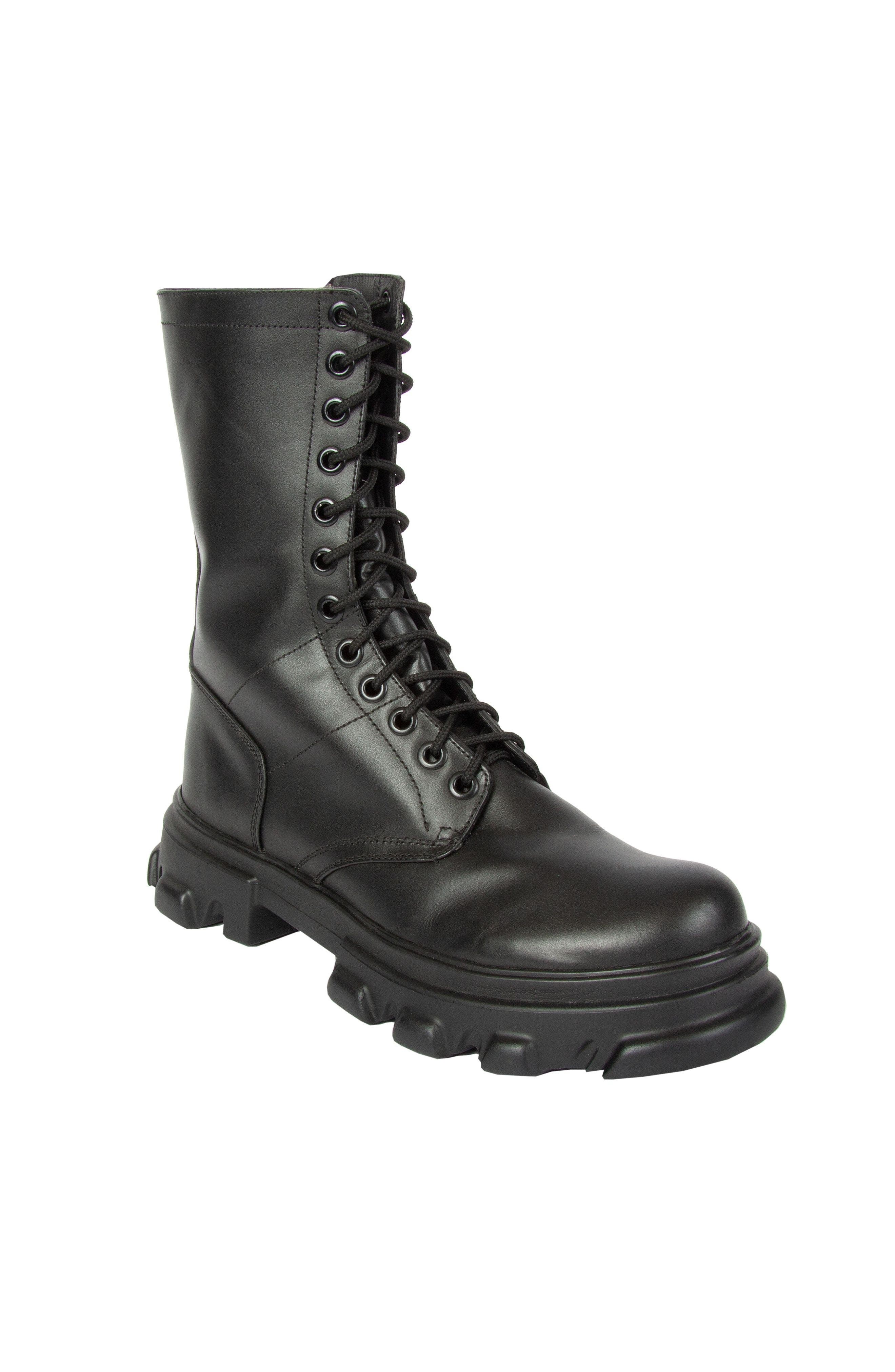URBNKICKS High Altitude Black Leather Boots BSB, Main, color, Black Black