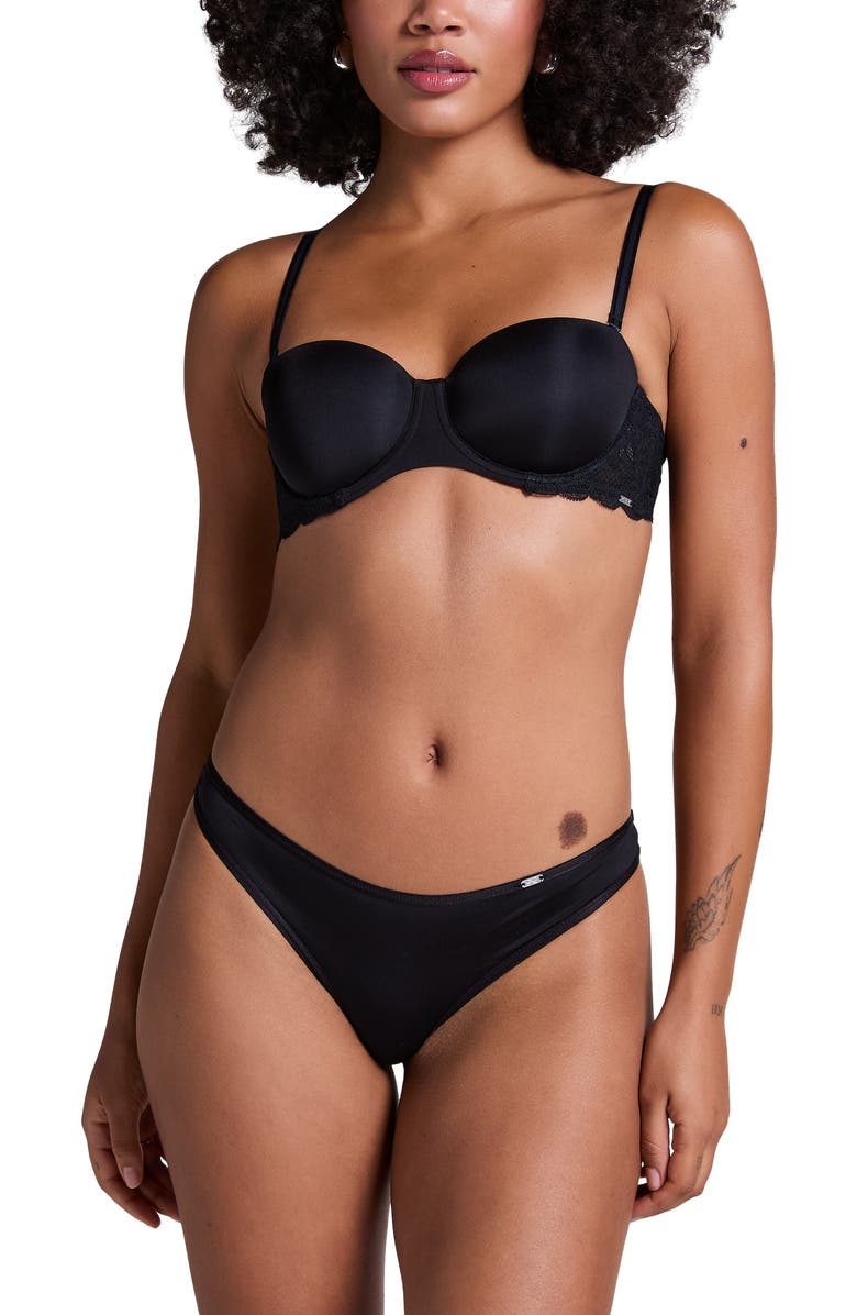 Hunkemöller Angie Padded Strapless Underwired Bra, Alternate, color, Black