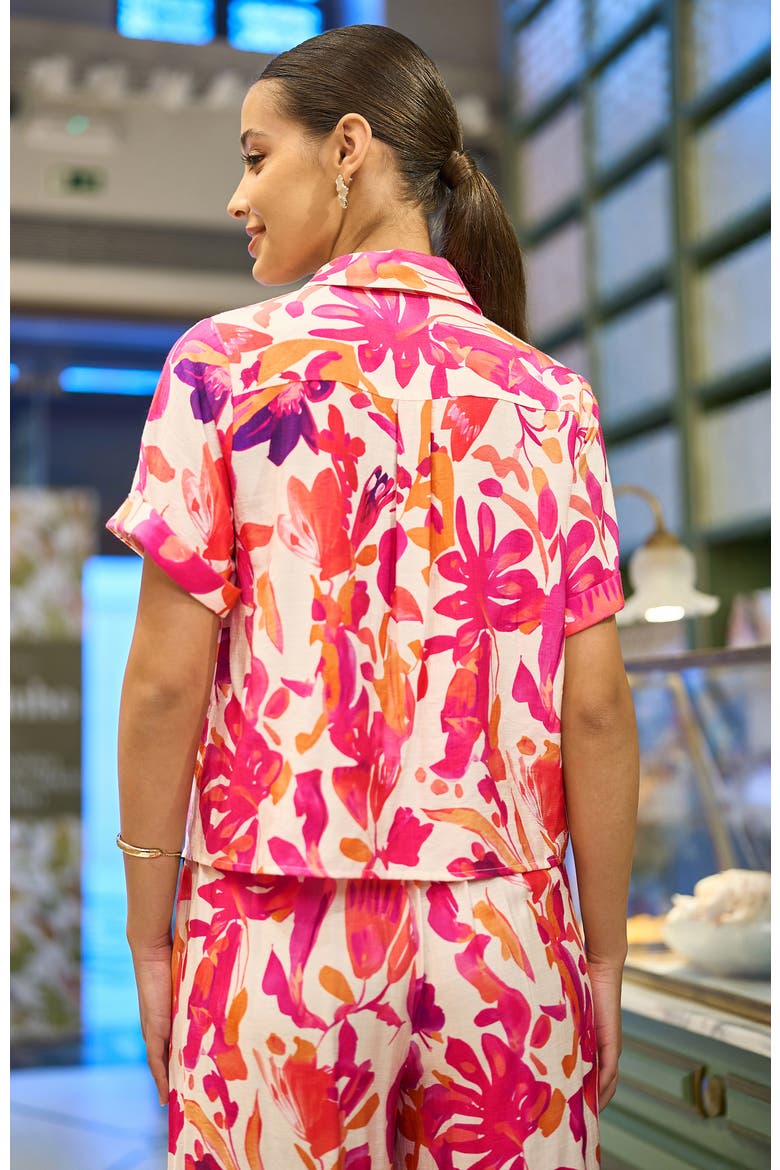 Abstract Floral Shirt, Alternate, color, Pink