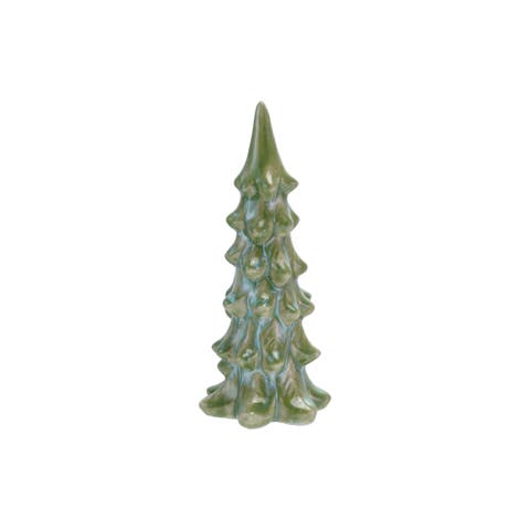 Stoneware Tree in Reactive Glaze, Blue and Green