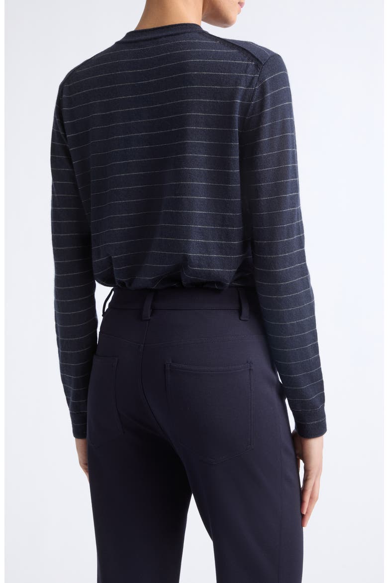 Striped Cashmere Crewneck Sweater, Alternate, color, INK MULTI
