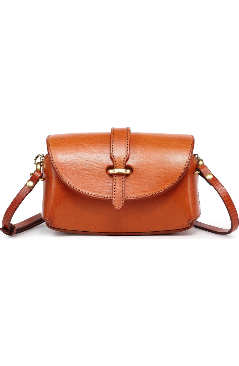 OLD TREND Pamela Leather Crossbody Bag, Main, color, Caramel