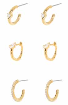 Nadri Assorted 3-Pack CZ Huggie Hoop Earrings